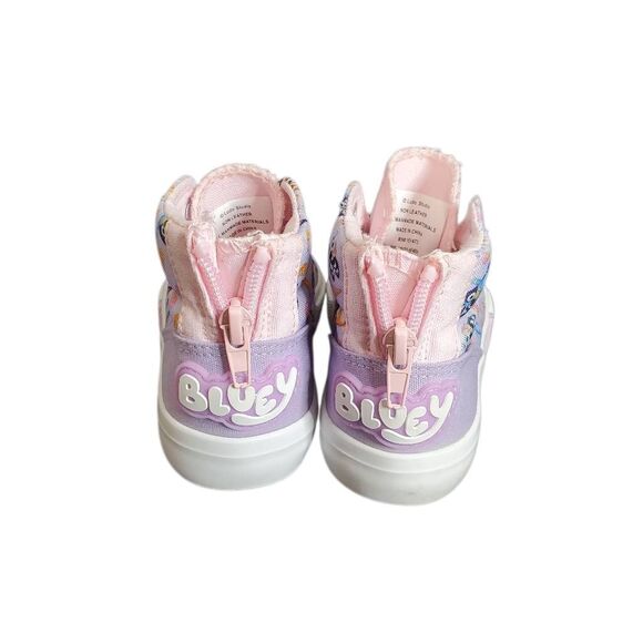 Ground Up Bluey Glittered Lace Hi-Top Back Zip Sneakers Pink Multi Size 8 - Picture 3 of 11